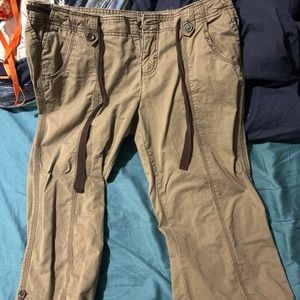 Cargo pants, all worn out areas on pants are suppose to be like that. too small